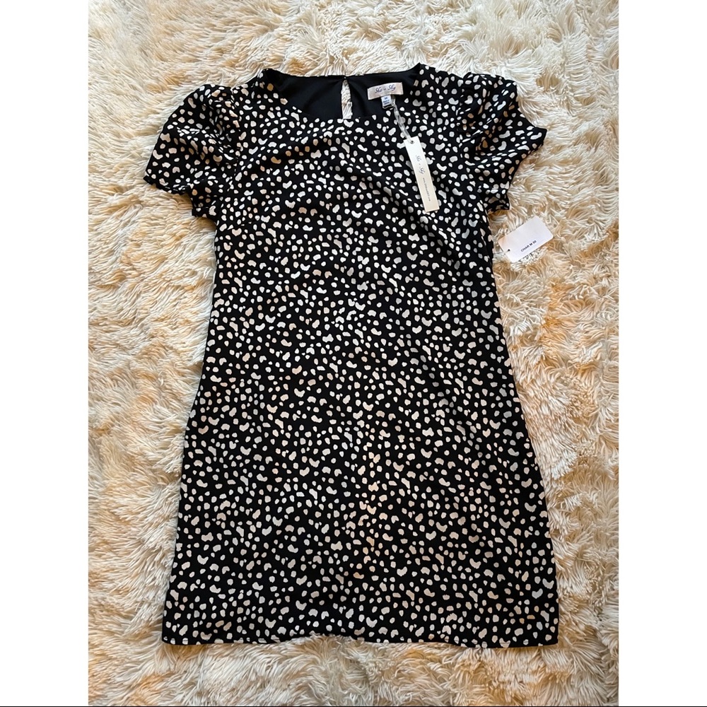 Black & White Spotted Short Dress